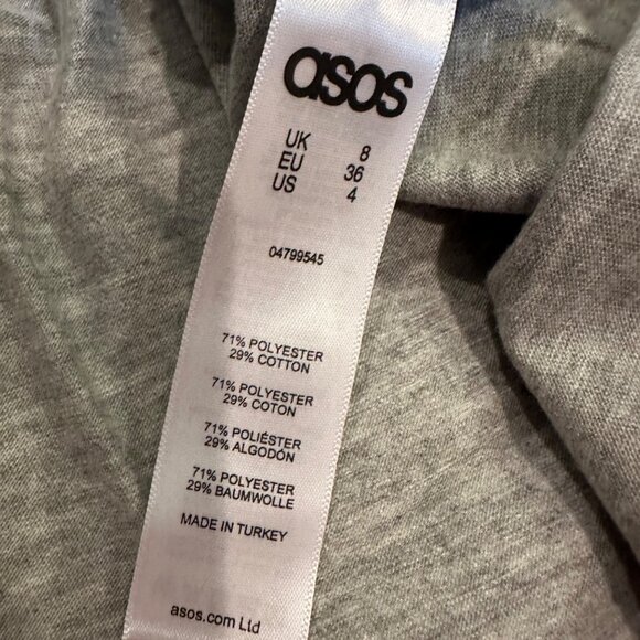 ASOS WOMENS GRAY MATERNITY TALL T SHIRT US SIZE 4 POLKA DOT - Picture 9 of 9